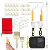 Misaakoeq Malerroller Set - Verstellbare Farbrolle Mit Ausziehbarer Teleskopstange,Für Wände Türen Schränke Zäune Dekorationen Renovierung Bastelprojekte