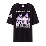 T-Shirt für Herren, Sommer, Pyjama mit Katzendruck, kurzärmelig, niedlicher Stil, kann sowohl von Männern als auch von Frauen getragen werden. Modetrends, X schwarz, Small