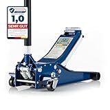 NTG Hydraulischer Wagenheber 3T (75-505mm Hubhöhe) Lowliner mit Doppelzylinder Extra Stabil Profi Rangierwagenheber 3000kg flach für SUV & tiefergelegte Autos KFZ PKW