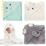 oooaooo 3 Stück Baby Handtuch Kapuze, Hübsch Babyhandtuch Mit Kapuze, 80 x 80 cm Handtuch Baby, Weich und Saugfähig Geeignet für Die Verwendung Durch Babys und Neugeborene