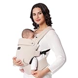 Momcozy Babytrage - Ergonomisch, gemütlich und leichtgewichtig, geeignet für 3-20 kg, einfach anzulegen, ideal für freihändiges Elterndasein, Khaki