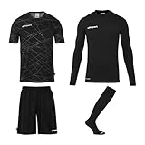 Uhlsport Unisex Prediction Torwart Trikotset, Schwarz, S EU