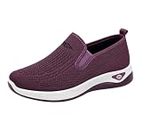 Slip-On-Schuhe für Damen, Netzstoff, atmungsaktiv, leicht, lässig, orthopädische Sneaker für Damen, Frühling, Sommer, Sportschuh, breite Passform, rutschfeste Wanderhalbschuhe mit