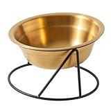 PartyKindom 1Satz Haustier Futter und Wassernapf mit Hohem Goldene Futterschüssel für Katzen und Ergonomisches Design für Bequemes Fressen und Langlebig