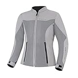 SHIMA OPENAIR LADY Motorradjacke Damen - Leichte, Atmungsaktive Sommer Mesh Motorcycle Stadt Textiljacke Männer mit CE Schulter Ellbogen und Rückenprotektoren, Breitenverstellung (Grau, L)