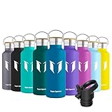 Super Sparrow Trinkflasche Edelstahl - 500ml - Auslaufsicher Thermoskanne, BPA-Frei Wasserflasche - Kohlensäure Thermosflasche für Kinder, Sprudel, Sport, Uni, Schule, Fitness, Outdoor, Camping