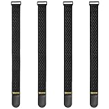 Trilancer Elastische Gurte mit Anti-Rutsch-Streifen, 61x5 cm (4er Pack) Mehrzweck-Klettbänder für Schläuche, Kabel, Fahrrad, Camping, Gepäck, Yogamatten