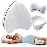Przydasie Kniekissen für Seitenschläfer 24x27x15 – Kniekissen zum Schlafen für Seitenschläfer ohne Gummiband - Orthopädisches Kissen – Ergonomisch und Atmungsaktiv – Memory Foam – Weiß