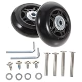 LIFKOME Flexible Kofferrollen Ersatzset 70X6X24Mm Geräuscharme Gummilenkrollen für Gepäck Verschleißfeste und Stabile Ersatzräder mit Hoher Tragfähigkeit