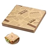 150 Stück Deli Papierblätter, Snacktaschen Burger Papier 15x15cm, Lebensmittelverpackung Papier, Antihaft Hamburgertaschen, Pommes Papier, Einweg Wrap Papier für Pommes Frites, Burger, Sandwiches