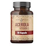 Acerola Vitamin C Mit Natürlichem Vitamin C - 750 mg Acerola pro Kapsel - 90 Veganen Kapseln Als 3 Monatsvorrat Und Ohne Zusatzstoffe