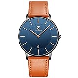 BEN NEVIS Uhren,Herren Uhr Flache Analog Quarz Datumsanzeiger Klassisch Mode Wasserdicht Armbanduhr mit Leder Armband