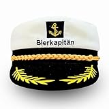SPIELFERKEL Kapitänsmütze für Erwachsene, Yacht Schiff Boot Mütze Party, Marine Accessoire, Verstellbare Matrosenmütze, Seemann zu JGA & Junggesellenparty