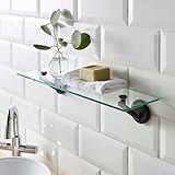 FT-Store Einzigartiges Glasregal, Schwarz, ein Hauch von moderner Eleganz für jedes Badezimmer-Dekor, D01