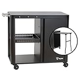 BBQ-Toro Grillwagen 95 x 50 x 80 cm | Schwarz | Grilltisch Mit Großer Arbeitsfläche | Beistelltisch, Outdoor Grill Trolley | Servierwagen, Garten Trolley
