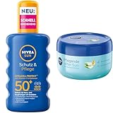 NIVEA SUN Spray Schutz Pflege LF50+200ml + NIVEA SUN Pflege After Sun 300mlBio-Aloe Vera & Hyaluron