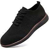 MGNLRTI Schuhe Herren Turnschuhe Sportschuhe Laufschuhe Anzugschuhe Atmungsaktiv Business Sneaker Formale Moderne Klassische Freizeit Bowling Schuhe Oxfords Hochzeit Schuhe Schwarz 42