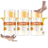 Honig-Hand-Fuß-Cremestift, pflegender Fußbalsam mit Honig, zum Erweichen und Befeuchten, Entfernen von Hornhaut, feuchtigkeitsspendende und peelende Pflege für trockene, rissige Fersen (3PCS)