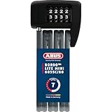 ABUS Faltschloss Bordo Lite 6055C SH - mit Halterung und Zahlencode - Extra-leichtes Zahlenschloss aus Spezialstahl - ABUS-Sicherheitslevel 7 - 60 cm - Schwarz
