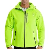 Wulibike Fahrradjacke Herren Winter Thermo fleecejacke Wasserdicht Atmungsaktiv Radjacke Laufjacke Wanderjacke Unisex für kaltes Wetter Grün A5=XL