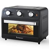 BEPER P101FRI024 Multifunktions-Heißluftfritteuse 24L, Heißluftfritteuse mit 4 Funktionen: Frittieren, Grillen, Backen, Toasten, 60-Minuten-Timer, 220°C, spülmaschinenfestes Zubehör, Doppelglas