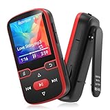 64GB mp3 Player Bluetooth 5.3 mit Clip,Music MP3-Player Kinder HiFi-Sport-Musikplayer, 1,5 Zoll MP3-Player-Bildschirm mit FM-Radio/Schrittzähler/Stimmenrecorder, wiegt nur 28g,TF-Karte bis zu 128G