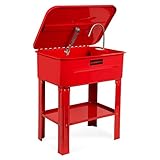 EBERTH Teilewaschgerät für Werkstatt, Elektrische Pumpe und 80L großes Becken, Teilereiniger für KFZ Werkstatt Inklusive Stabilem Untergestell, Hochwertige Teilewaschanlage mit 10L/min Pumpleistung