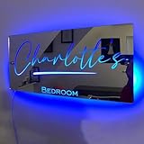 Personalisierter Namensspiegel Mit LED-Licht, Benutzerdefinierter Text, Wandspiegel Für Schlafzimmer Und Wohnzimmer, Wohnzimmerspiegel, Geschenk Für Familie, Freunde, Geburtstag, Jahrestag