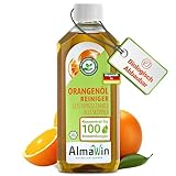 AlmaWin® Orangenölreiniger ÖKO 500ml ideal als starker Allesreiniger & Fettlöser – Veganes Orangenreiniger Konzentrat in recycelter Flasche – Orangenöl Reiniger
