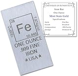 28,3 g Eisenstange (flacher Stil) .999 Pure Briefbeschwerer – Elementdesign mit Echtheitszertifikat