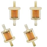 4 Stück Kraftstofffilter,Universal Benzinfilter 8mm,Benzinfilter Rasentraktor,Fuel Filter mit Transparenter Bauweise für Benzin & Diesel,Benzinfilter für Motorrad,Rasenmäher,Roller,Mofa,KFZ und Auto