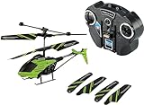 Revell 23829 RC Helikopter mit Fernbedienung Streak, Gyro, 2-Kanal IR-Fernsteuerung, Indoor-Flugmodell, mit Glow-in-The-Dark Effekt Hubschrauber Ferngesteuerter Heli, Grün, 15 cm