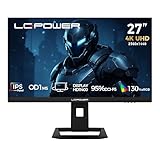 LC-POWER 27 Zoll Gaming Monitor - Dual-Mode UHD 4K (3840×2160) bis 160Hz | FHD bis 320Hz, 1ms OD, Rapid IPS, 130% sRGB, AdaptiveSync, HDR400, HDMI 2.1, DP 1.4, VESA - M27UFD