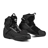 SHIMA EDGE Vented, Motorradschuhe für Männer - Verstärkte Straßenreitschuhe mit ATOP-Verschlusssystem, Knöchelstütze, Rutschfeste Sohle, Schaltgriff (Schwarz, 43)