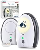 reer Rigi Digital Babyphone | 300 m Reichweite | Mit Nachtlicht und Gegensprechfunktion | VOX-Funktion | FHSS-Technologie | Akku- oder Netzbetrieb | Qualität vom Erfinder