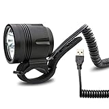 USB Helmlampe Stirnlampe Sport und Freizeitlampe mit 950 Lumen | 4 Leuchtmodi | kann mit Allen 5V Powerbanks mit einem Output von 2A betrieben Werden