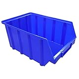 10 Stück Stapelboxen – blau – Größe 3 (145 x 248 x 127 mm) - stapelbar/Sichtbox/Regalbox/Lagerbox