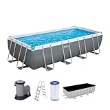 Bestway Steel Pro Max Aufstellpool-Set – 549 cm x 274 cm x 122 cm – Dunkelgrau