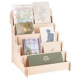 PH PandaHall Grußkartenständer Mit 5 Etage Holz Display Ständer Tragbarer Karton Aufkleber Display Ständer Postkartenständer Einzelhandels Display Ständer Für Karten Aufkleber Fotos Verkäufer