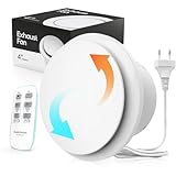 SBONNI Badlüfter 100mm, 2 Richtungen, 6 Geschwindigkeiten Lüfter Bad mit Fernbedienung, Statusanzeige, Speicherfunktion, Leise Abluftventilator Badezimmer WC Garage Keller Deckenmontage Wandmontage