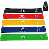 Fitnessbänder Sport 5er Set Resistance Bands Fitness Widerstandsbänder Set Für Yoga Pilates Mit Trainingsanleitung Und Aufbewahrungstasche