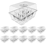 Gardzen 10-teiliges Garten-Anzuchtkasten-Set, klare Samen-Tablett-Kits mit 120 Zellen, Saatgut-Starterschalen mit Kuppel und transparentem Boden 16,8 x 11,4 cm (12 Zellen pro Tablett)