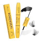 QUEWEL Wimpernkleber dauerhaft, Bond and Seal Lash Glue für DIY Wimpern Extensions, Cluster Lashes wasserdicht und langlebig Wimpernkleber&Versiegelung, einfach zu verwenden für Anfänger (5ml+5ml)