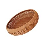 Geräumiger Korb aus künstlichem Rattan, effizientes, handgewebtes, rundes Tablett, platzsparende Aufbewahrung, Organizer für Obst und Gemüse, Organisationslösung für Zuhause