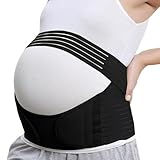 Janety Bauchgurt Schwangerschaft, Schwangerschaftsgurt Bauchstütze Schwangerschaft, Schwangerschaft Stützgürtel für Taille, Rücken und Bauch, MutterschaftsgürtelBeckenstützgürtel (Schwarz, M)