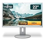 Fujitsu Display B22-8 WE 22 Zoll Business Computer Monitor, Desktop Gaming Monitor, HD+ (VGA - DisplayPort - DVI - Lautsprecher - USB-HUB - VESA), PC Bildschirm, marmorgrau (Generalüberholt)