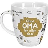 Sheepworld Tasse Ohne Oma ist alles doof | Porzellan, 45 cl | Tasse für Kaffee und Tee, Tasse mit Spruch, Geburtstag | 45135