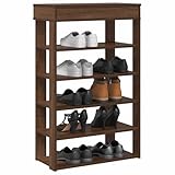 QJBSAVVA Schuhregal Braun Eichen-Optik 60x30x98 cm Schuhschrank Schmal & Hoch mit Stauraum für Flur Eingangsbereich und Camping
