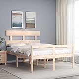 QJBSAVVA Seniorenbett Kiefer 195,5x145,5x81 cm, 45 cm Sitzhöhe, 140x190 cm Matratze, Stauraum, Schlaf-/Pflegezimmer