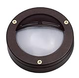 Licht-Erlebnisse Outdoor Wandleuchte Messing Glas Ø 14 cm rund GX53 Braun antik rostfrei Maritim IP64 Außenlampe Terrasse Treppenbeleuchtung Schiffslampe